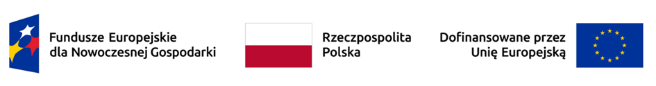 Flaga Polski, UE, logo Funduszy Europejskiej dla Nowoczesnej Gospodarki