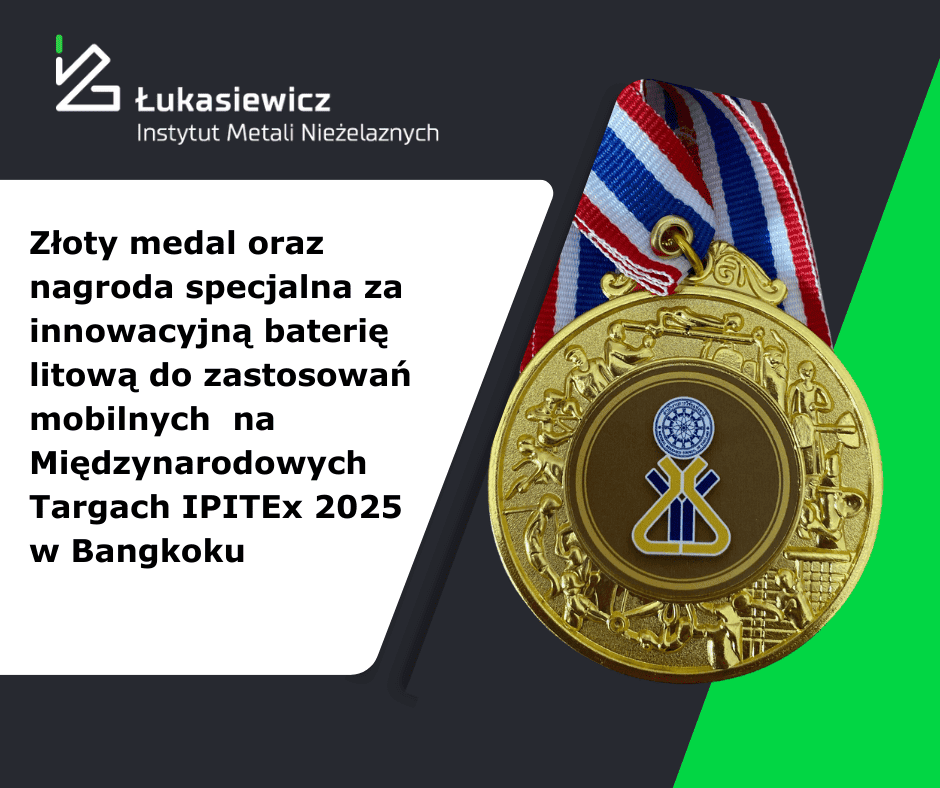 zdjęcie złotego medalu, nazwa zwycięskiej technologii