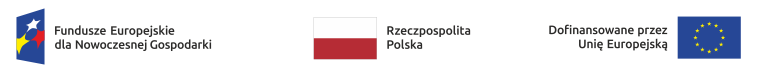 Logotyp. Fundusze Europejskie dla Nowoczesnej Gospodarki. Rzeczpospolita Polska. Dofinansowane przez Unię Europejską