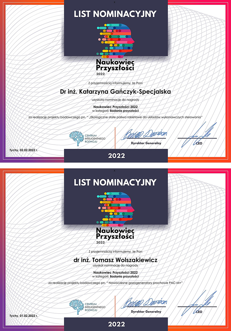 2022.02.02 Grafika do wpisu NOMINACJE DO NAGRODY NAUKOWIEC PRZYSZŁOŚCI 22 DLA PRACOWNIKÓW ŁUKASIEWICZ - IPO