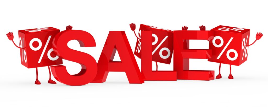 czerwony napis sale