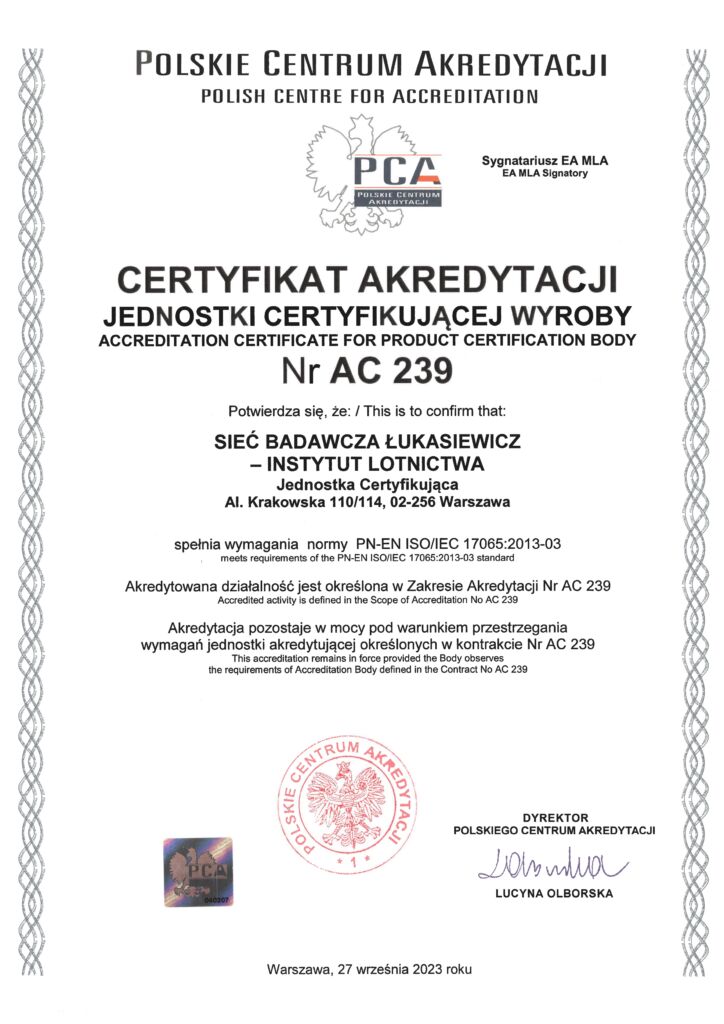 Certyfikat AC 239
