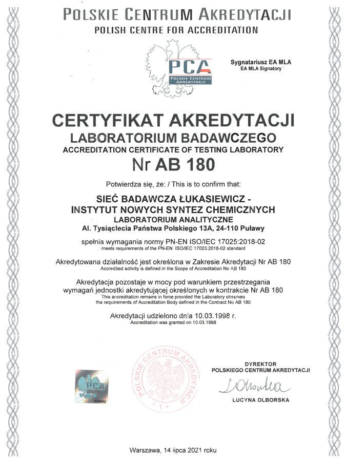 Certyfikat AB180